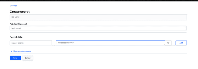 Create new secret in Vault