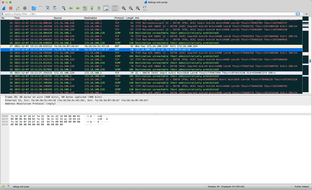 Hasil Import dari TCPdump